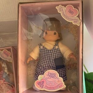 Precious Moments Ian Doll in Blue Gingham Pinafore